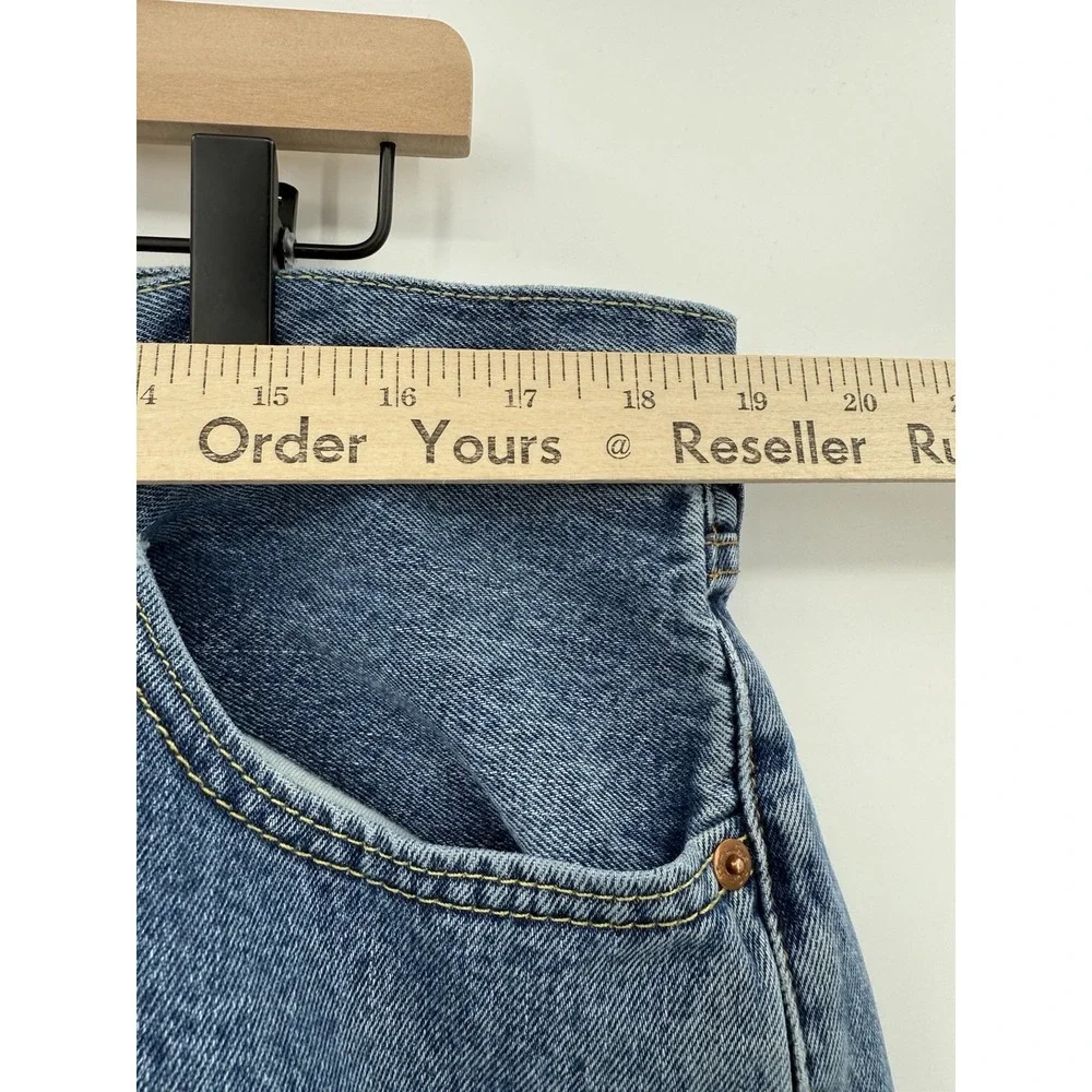 Levis 505 Jeans Mens 38x29 Blue Straight‎ Leg Medium Wash Distressed Denim Pants
